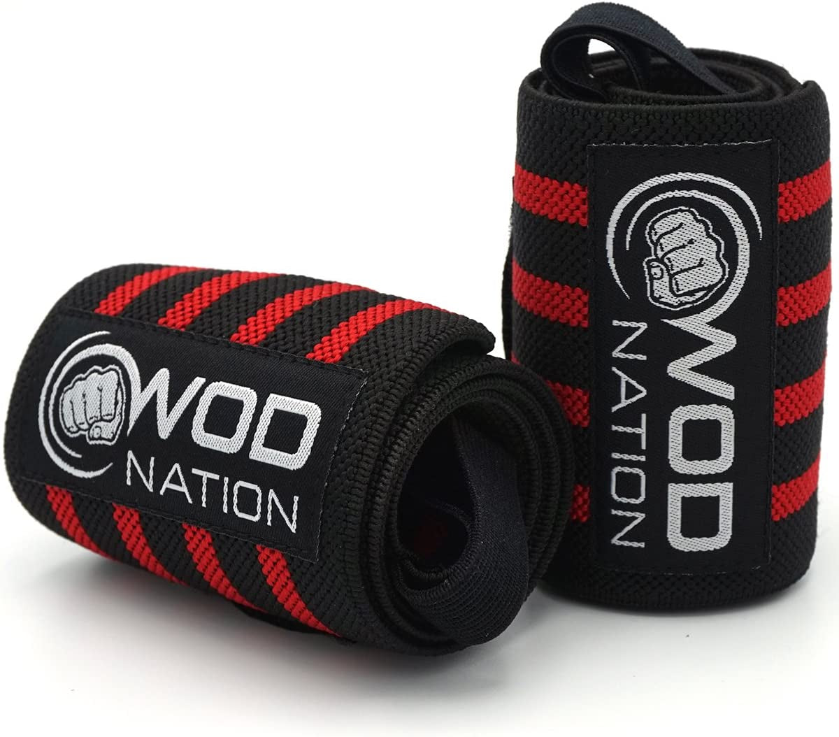 WOD Nation Wrist Wraps for Weightlifting, Professional Gym Wrist Straps W/Thumb Loop, Wrist Wraps for Men & Women, Wrist Support Wraps for Strength Training, Powerlifting & Bodybuilding