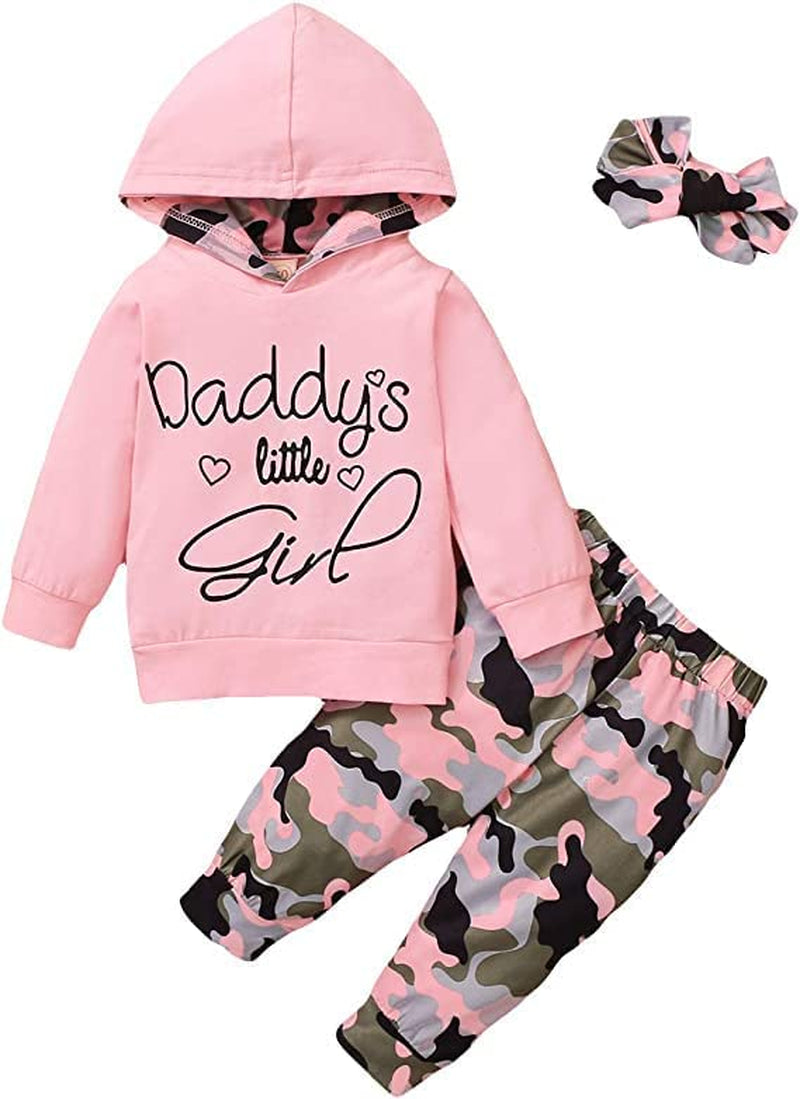 WESIDOM Baby Girl Clothes,Hooded Long Sleeve Printed Leopard Pants Headband Sweatshirt Toddler Outfit Clothing Sets