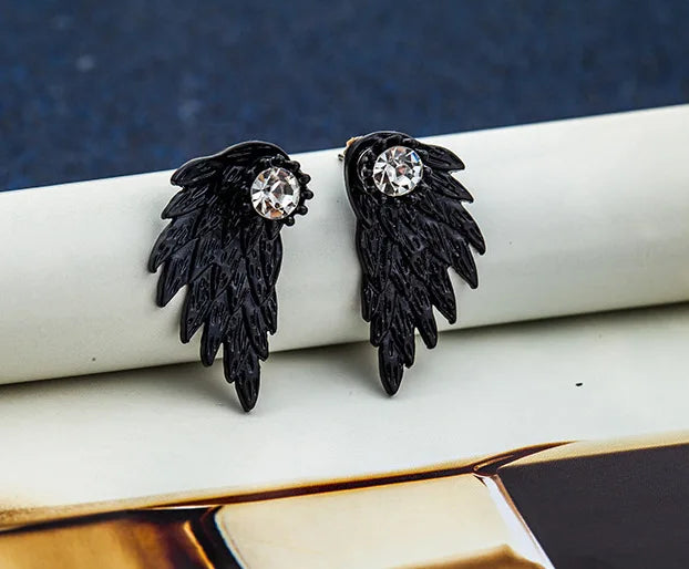 2020 New Fashion Retro Charm Lady Earrings Jewelry Water Droplets/angel Wing Feathers Crystal Earrings And Stone Wholesale Sales