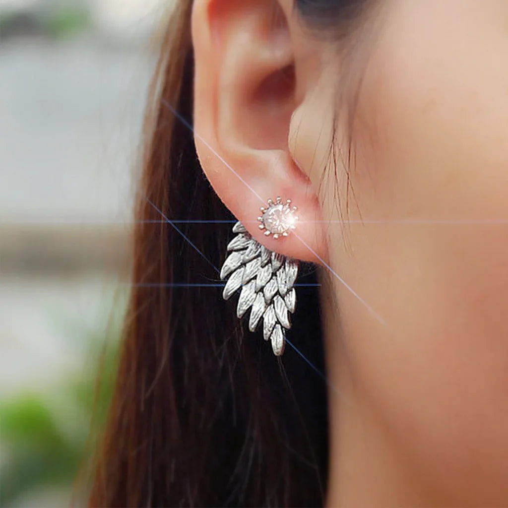 2020 New Fashion Retro Charm Lady Earrings Jewelry Water Droplets/angel Wing Feathers Crystal Earrings And Stone Wholesale Sales