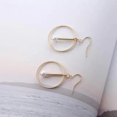 Brincos 2017 Hot Fashion Simple Personality Simple High-end Imitation Pearl Earrings Women Jewelry Wholesale Crystal Earrings