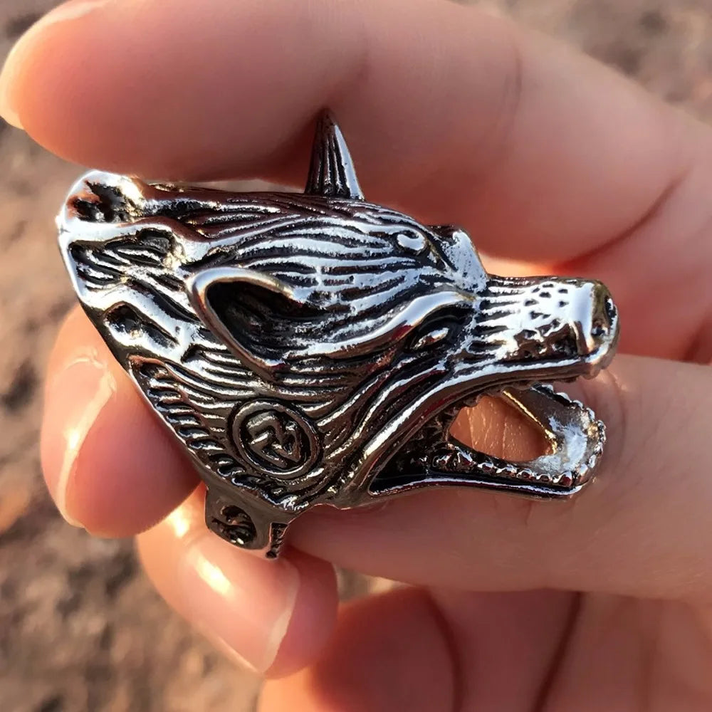 Fashion Biker Jewelry Unique Design Norse Viking Wolf Ring Bottle Opener Bague Femme Stainless Steel Rings For Women Men