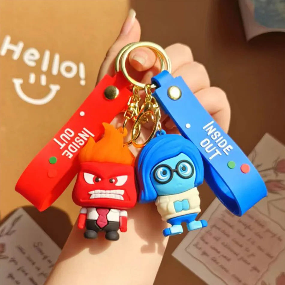 3D Cartoon Inside Out 2 Keychain Pendant Personality Creative Soft Glue Doll Cross-Border Sales Small Pendant