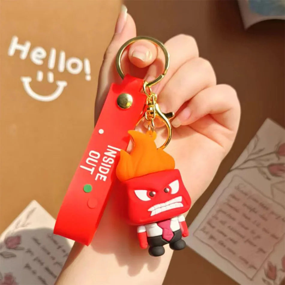 3D Cartoon Inside Out 2 Keychain Pendant Personality Creative Soft Glue Doll Cross-Border Sales Small Pendant