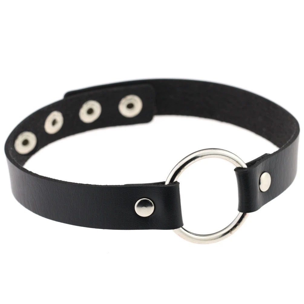 Gothic Choker Women Girls Black Punk Collar Pu Leather Goth Rivets Necklace Unisex Party Club Rock Cool Sexy Femme Jewelry