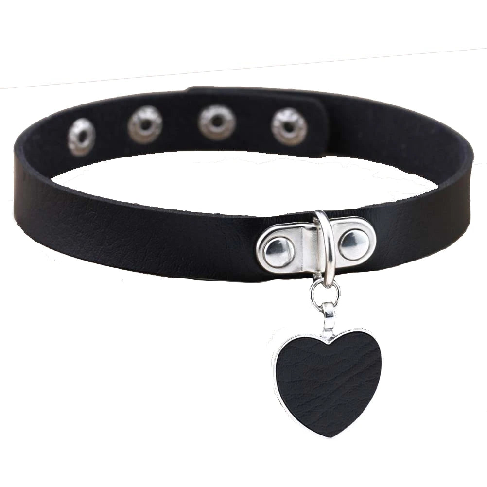 Gothic Choker Women Girls Black Punk Collar Pu Leather Goth Rivets Necklace Unisex Party Club Rock Cool Sexy Femme Jewelry