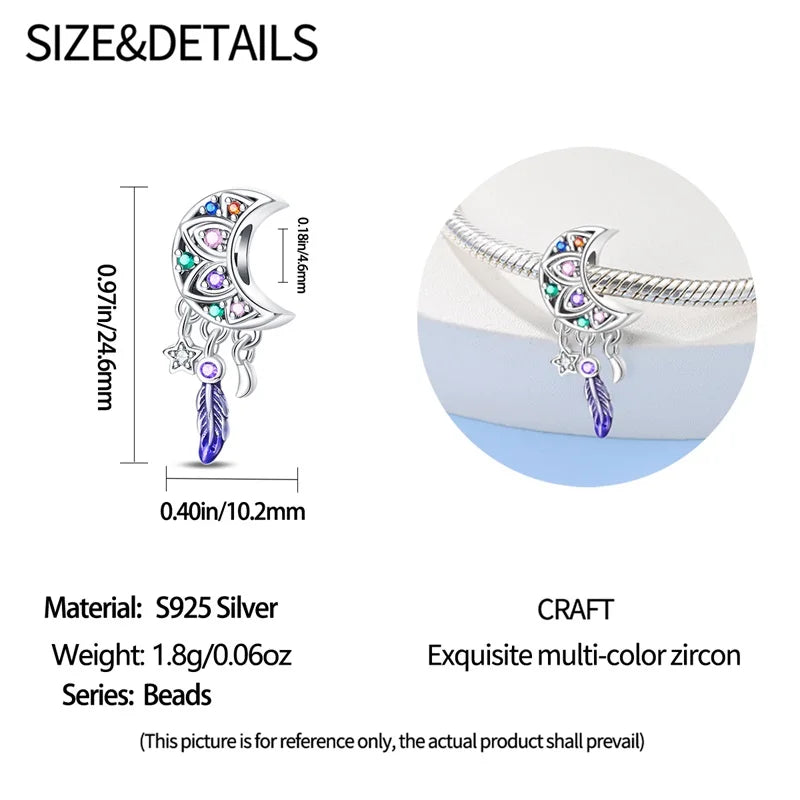 New 925 Sterling Silver Butterfly Dreamcatcher Tassel Charms Pendant Feather Bead Fit Pandora 925 Original Bracelets DIY Jewelry