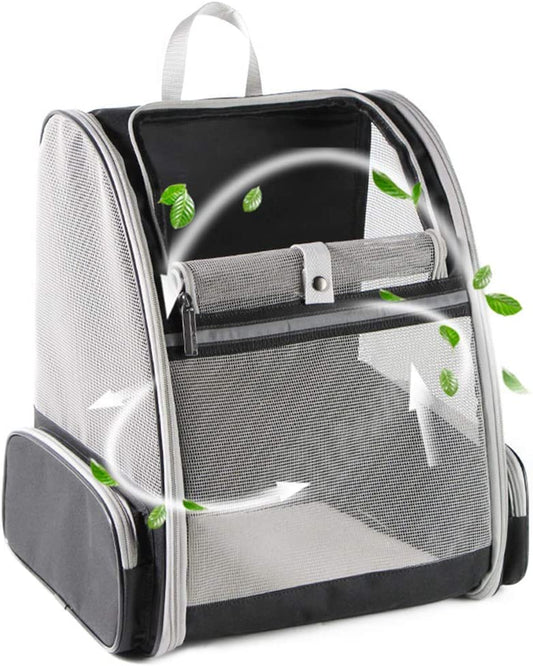 Texsens Innovative Bubble Backpack Pet Carrier for Cats and Dogs - Black